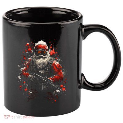 Christmas Tactical Santa Claus Soldier Holiday Graphic 11oz C Handle Ceramic Mug