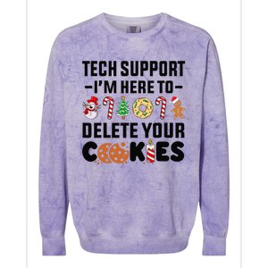 Christmas Tech Support Here To Delete Your Cookies Xmas Cool Colorblast Crewneck Sweatshirt