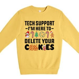 Christmas Tech Support Here To Delete Your Cookies Xmas Cool Premium Crewneck Sweatshirt