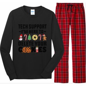 Christmas Tech Support Here To Delete Your Cookies Xmas Cool Long Sleeve Pajama Set