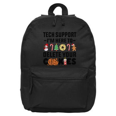 Christmas Tech Support Here To Delete Your Cookies Xmas Cool 16 in Basic Backpack