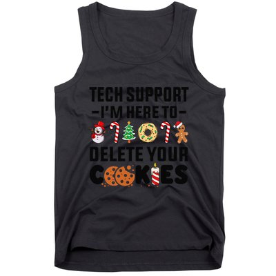 Christmas Tech Support Here To Delete Your Cookies Xmas Cool Tank Top