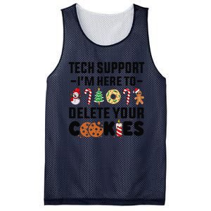 Christmas Tech Support Here To Delete Your Cookies Xmas Cool Mesh Reversible Basketball Jersey Tank