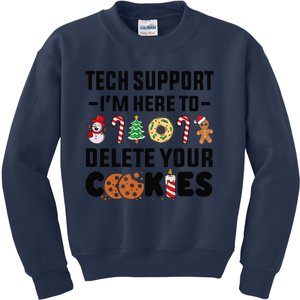 Christmas Tech Support Here To Delete Your Cookies Xmas Cool Kids Sweatshirt