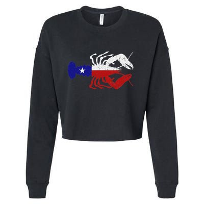 Crawfish Texas Seafood Shellfish Lone Star Southern Food Cropped Pullover Crew