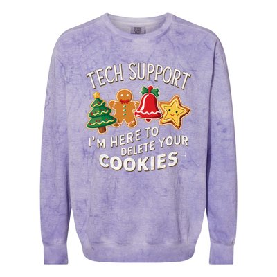 Christmas Tech Support IM Here To Delete Your Cookies Colorblast Crewneck Sweatshirt