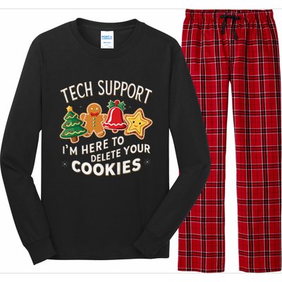 Christmas Tech Support IM Here To Delete Your Cookies Long Sleeve Pajama Set