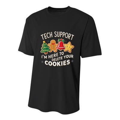 Christmas Tech Support IM Here To Delete Your Cookies Youth Performance Sprint T-Shirt