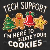 Christmas Tech Support IM Here To Delete Your Cookies 25L Jumbo Tote