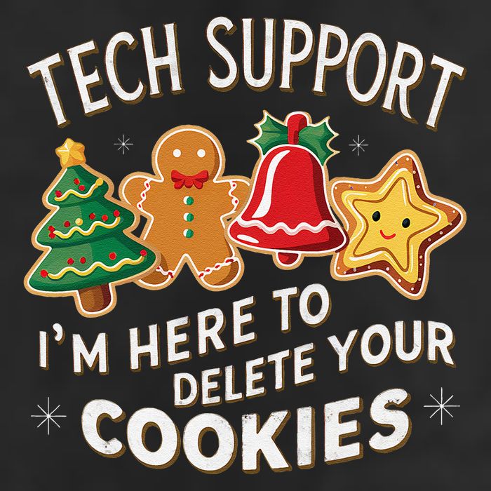 Christmas Tech Support IM Here To Delete Your Cookies 25L Jumbo Tote