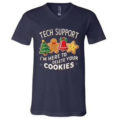 Christmas Tech Support IM Here To Delete Your Cookies V-Neck T-Shirt