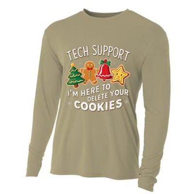 Christmas Tech Support IM Here To Delete Your Cookies Cooling Performance Long Sleeve Crew