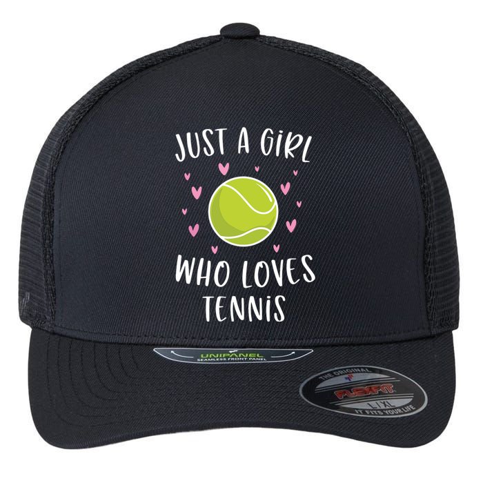 Cute Tennis Shirts For Girls Just A Girl Who Loves Tennis Flexfit Unipanel Trucker Cap