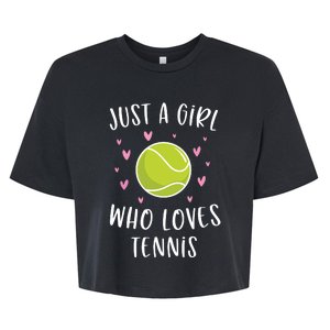 Cute Tennis Shirts For Girls Just A Girl Who Loves Tennis Bella+Canvas Jersey Crop Tee