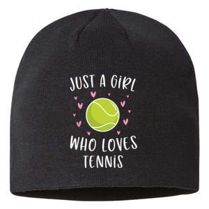 Cute Tennis Shirts For Girls Just A Girl Who Loves Tennis Sustainable Beanie