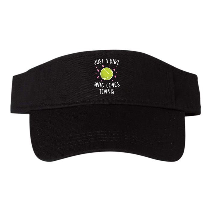 Cute Tennis Shirts For Girls Just A Girl Who Loves Tennis Valucap Bio-Washed Visor