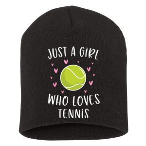 Cute Tennis Shirts For Girls Just A Girl Who Loves Tennis Short Acrylic Beanie