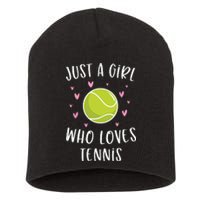 Cute Tennis Shirts For Girls Just A Girl Who Loves Tennis Short Acrylic Beanie