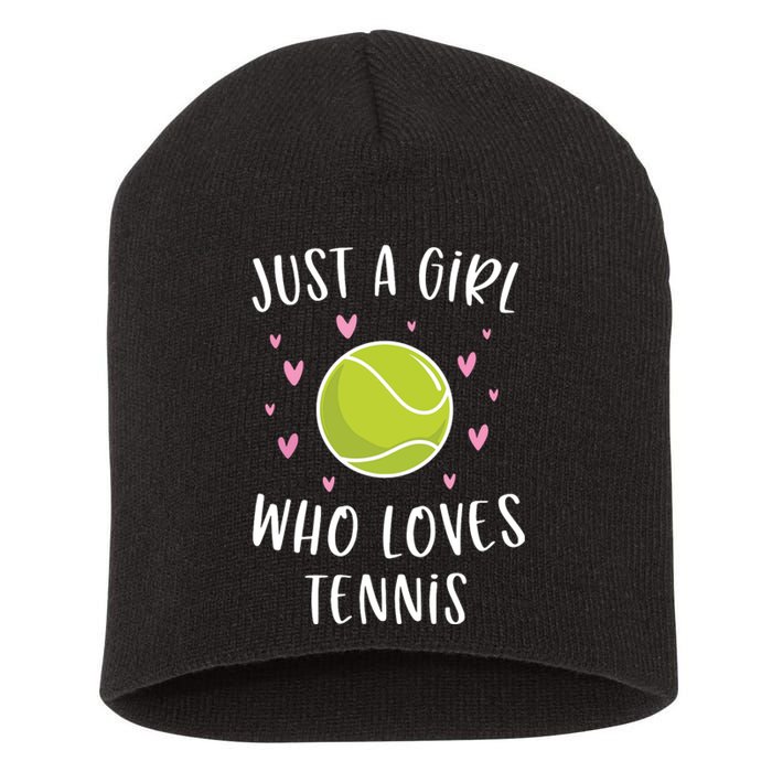 Cute Tennis Shirts For Girls Just A Girl Who Loves Tennis Short Acrylic Beanie