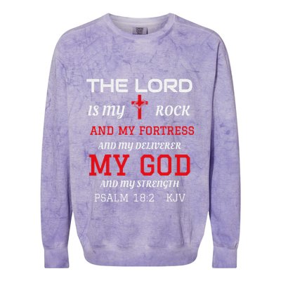 Christian T S Bible Scripture Verse Psalm 182 Colorblast Crewneck Sweatshirt