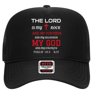 Christian T S Bible Scripture Verse Psalm 182 High Crown Mesh Back Trucker Hat