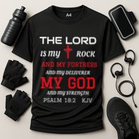 Christian T S Bible Scripture Verse Psalm 182 Cooling Performance Crew T-Shirt