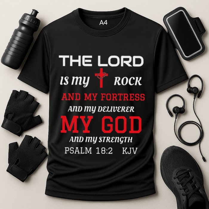 Christian T S Bible Scripture Verse Psalm 182 Cooling Performance Crew T-Shirt