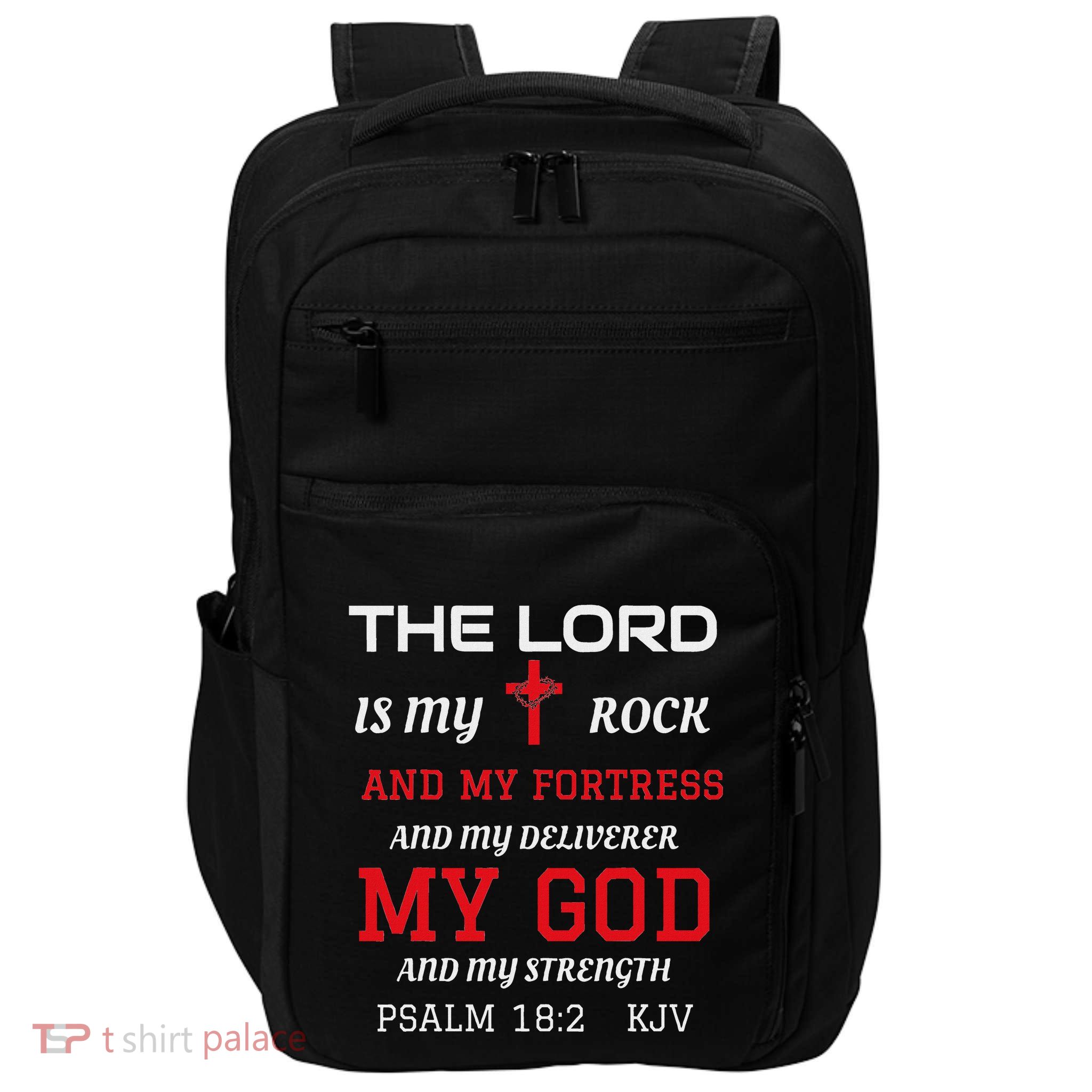 Christian T S Bible Scripture Verse Psalm 182 Impact Tech Backpack