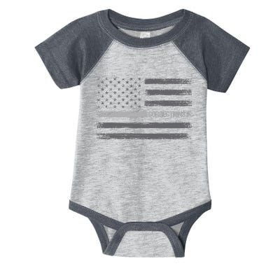 Corrections Thin Silver Line Flag For Correctional Officer Infant Baby Jersey Bodysuit