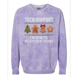 Christmas Tech Support Here To Delete Cookies Xmas Colorblast Crewneck Sweatshirt