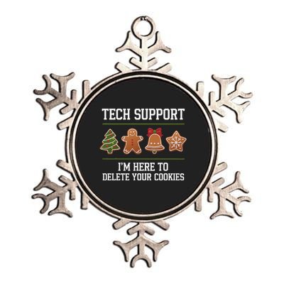 Christmas Tech Support Here To Delete Cookies Xmas Metallic Star Ornament