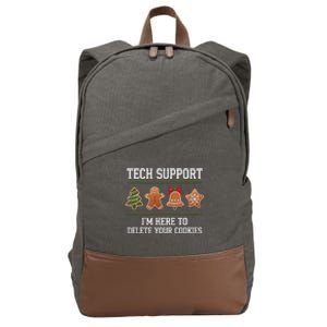 Christmas Tech Support Here To Delete Cookies Xmas Cotton Canvas Backpack