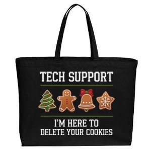 Christmas Tech Support Here To Delete Cookies Xmas Cotton Canvas Jumbo Tote