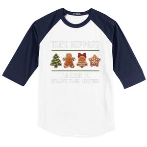 Christmas Tech Support Here To Delete Cookies Xmas Baseball Sleeve Shirt