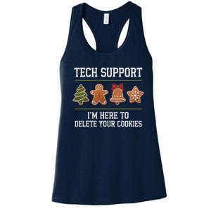 Christmas Tech Support Here To Delete Cookies Xmas Women's Racerback Tank