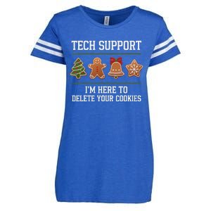 Christmas Tech Support Here To Delete Cookies Xmas Enza Ladies Jersey Football T-Shirt