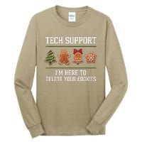 Christmas Tech Support Here To Delete Cookies Xmas Tall Long Sleeve T-Shirt