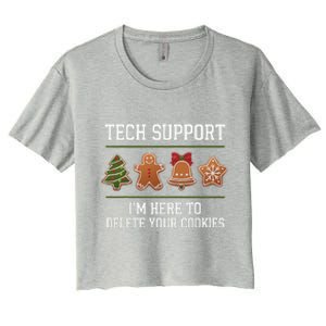 Christmas Tech Support Here To Delete Cookies Xmas Women's Crop Top Tee