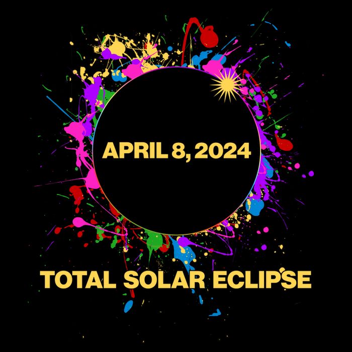 Cool Total Solar Eclipse April 8 2014 Paint Splatter Stripe Pom Pom Beanie
