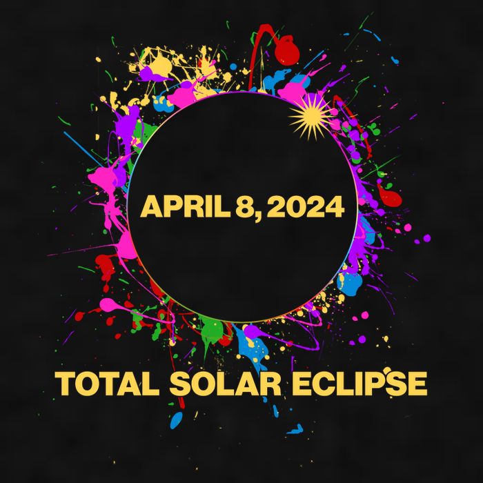 Cool Total Solar Eclipse April 8 2014 Paint Splatter Ladies PosiCharge Tri-Blend Wicking Tank