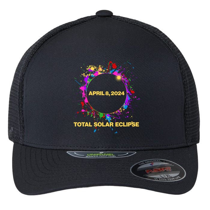 Cool Total Solar Eclipse April 8 2014 Paint Splatter Flexfit Unipanel Trucker Cap