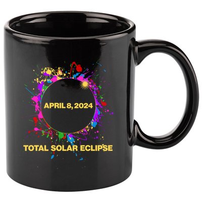 Cool Total Solar Eclipse April 8 2014 Paint Splatter 11oz C Handle Ceramic Mug