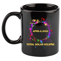 Cool Total Solar Eclipse April 8 2014 Paint Splatter 11oz C Handle Ceramic Mug