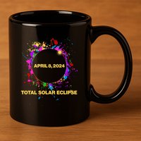 Cool Total Solar Eclipse April 8 2014 Paint Splatter 11oz C Handle Ceramic Mug