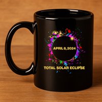 Cool Total Solar Eclipse April 8 2014 Paint Splatter 11oz C Handle Ceramic Mug