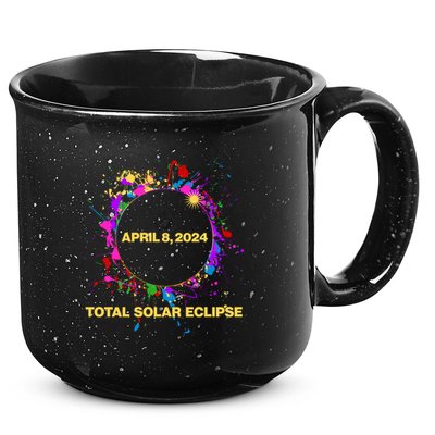 Cool Total Solar Eclipse April 8 2014 Paint Splatter 15oz Campfire Ceramic Mug