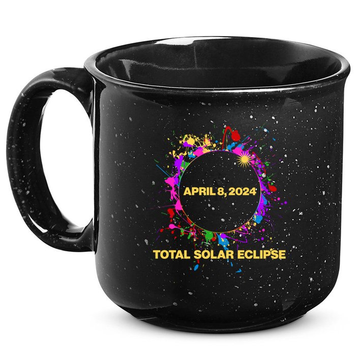 Cool Total Solar Eclipse April 8 2014 Paint Splatter 15oz Campfire Ceramic Mug