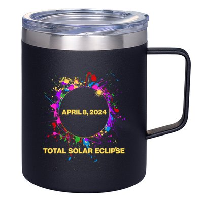 Cool Total Solar Eclipse April 8 2014 Paint Splatter 12oz Stainless Steel Coffee Mug