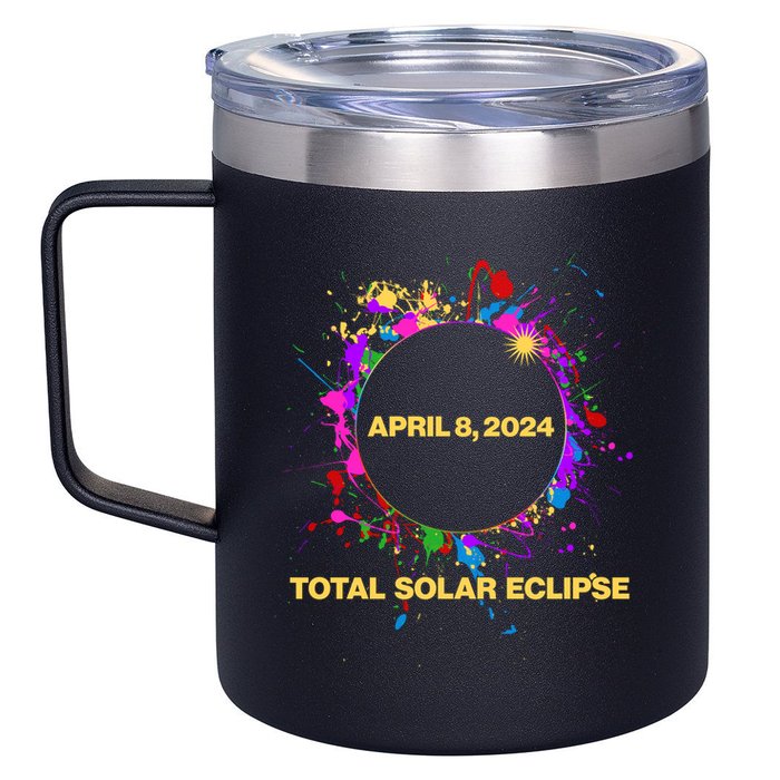 Cool Total Solar Eclipse April 8 2014 Paint Splatter 12oz Stainless Steel Coffee Mug