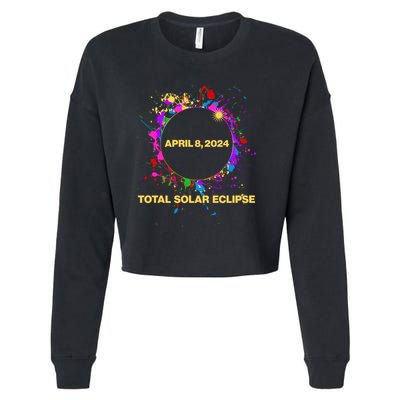 Cool Total Solar Eclipse April 8 2014 Paint Splatter Cropped Pullover Crew